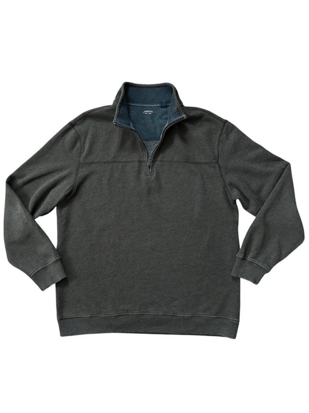 Arrow Men's Saranac Classic Fit Fleece Quarter Zip Pullover Brown Size XL